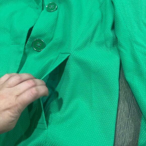Dialogue Kelly Green Pea Coat Button Front Collared Size XS - Picture 3 of 5